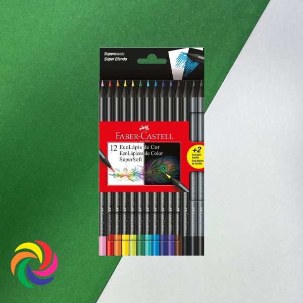 COLORES FABER SUPERSOFT X 12 UNIDADES +2 LAPICES SUPERSOFT