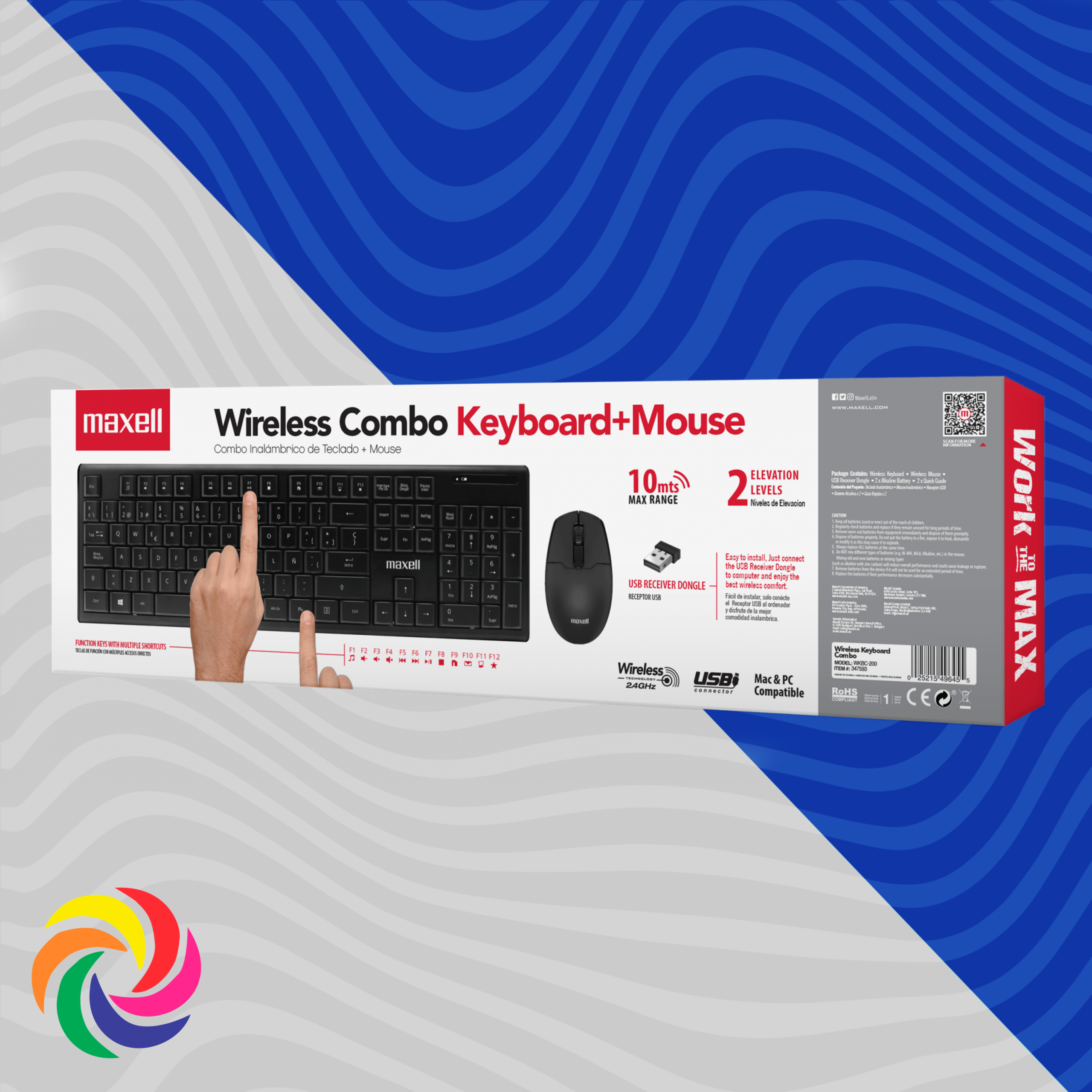 TECLADO MAUSE INALAMBRICO MAXELL WKBC-200 COMBO