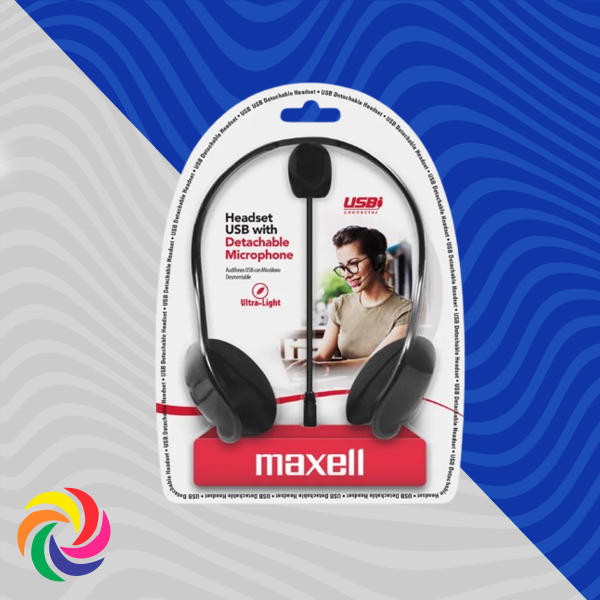 AUDÍFONOS USB MAXELL  CON MICRÓFONO DESMONTABLE