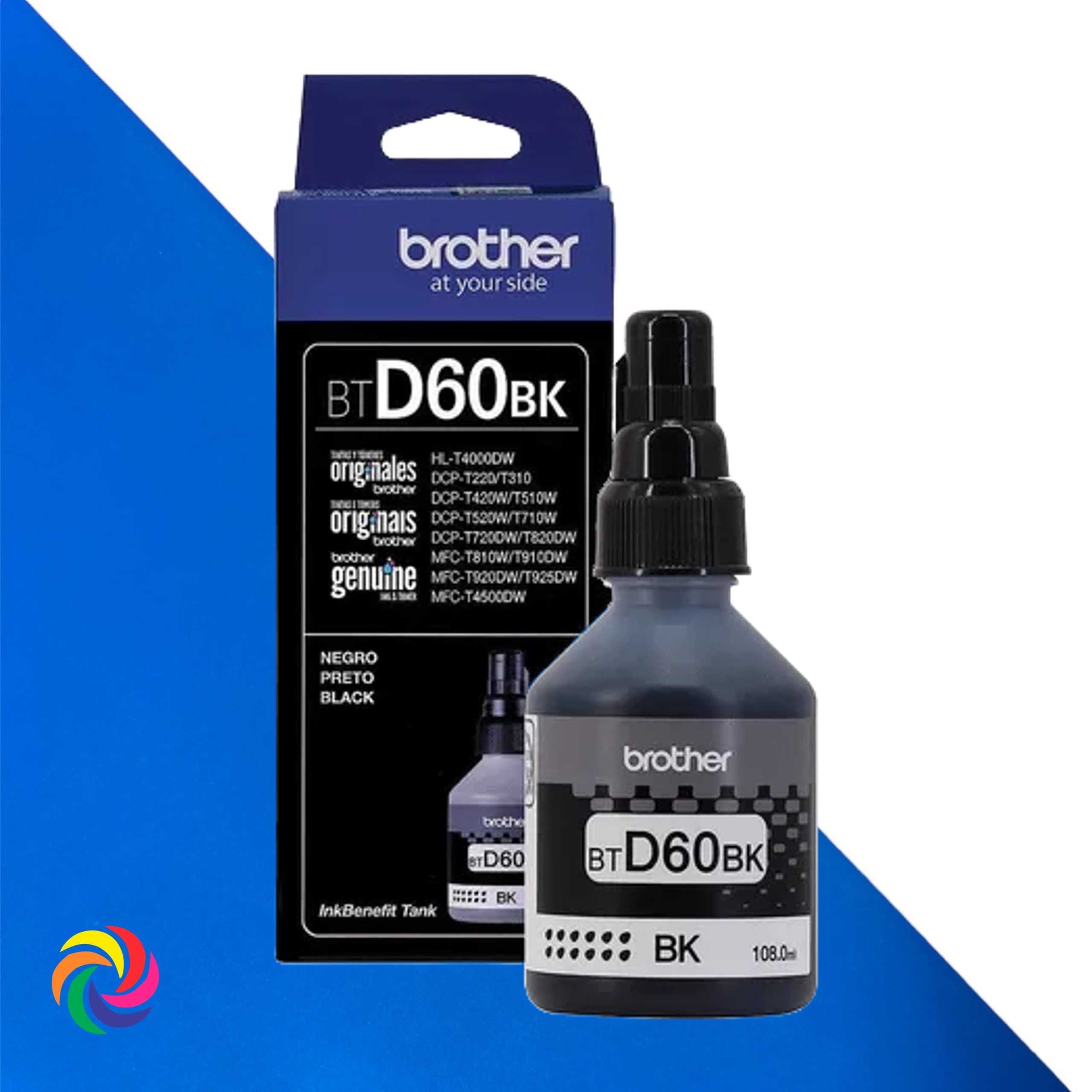 TINTA BOTELLA BROTHER BTD60 BK NEGRO 108 ML