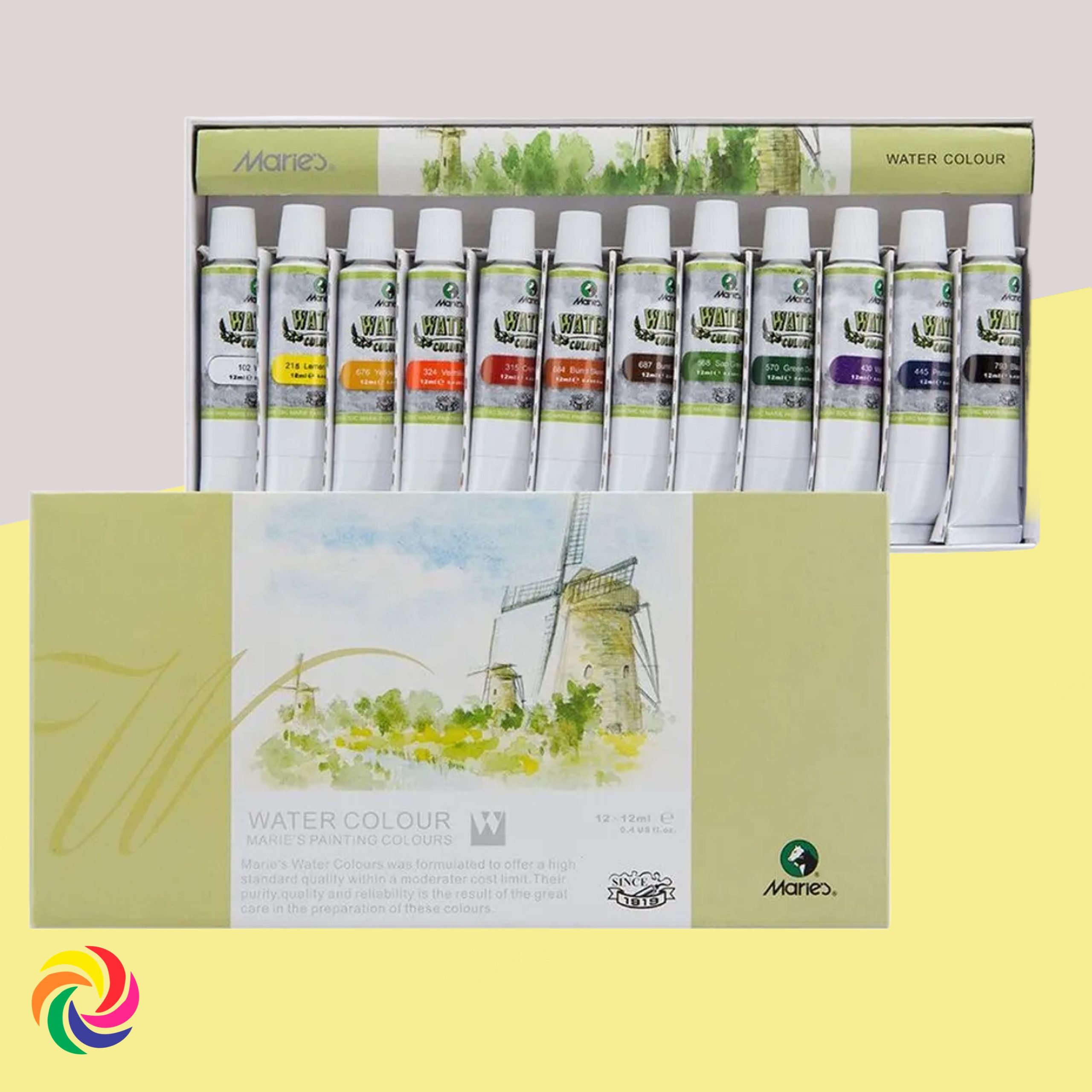 ACUARELAS MARIE`S  X 12 TUBOS DE 12 ML