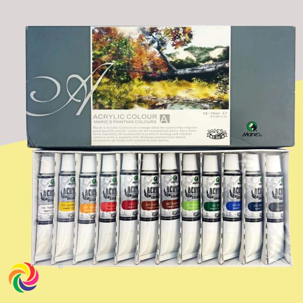 Imagen26 ACRÍLICOS MARIE`S X 12 TUBOS DE 12 ML