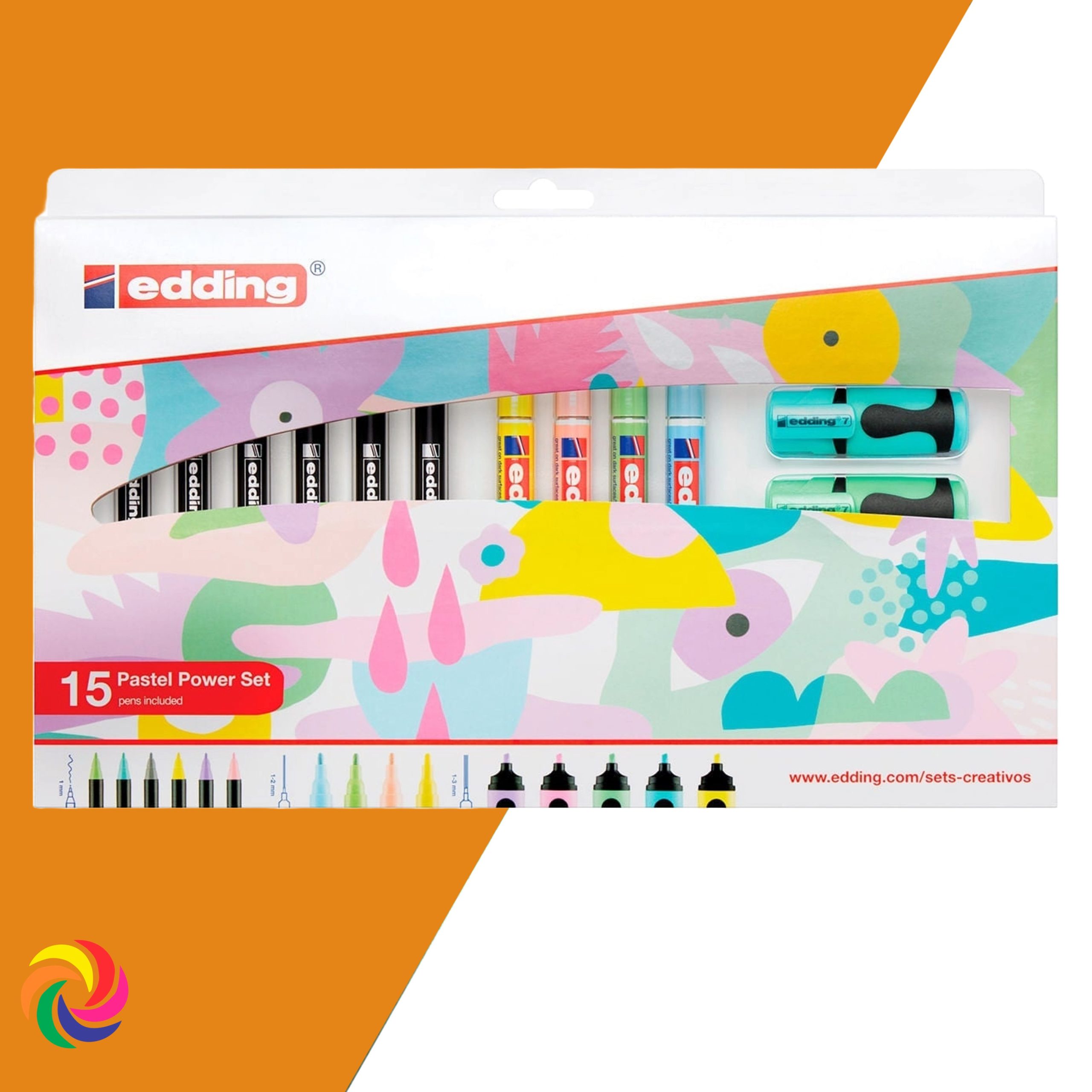 KIT MARCADORES EDDING PASTEL POWER SET X 15