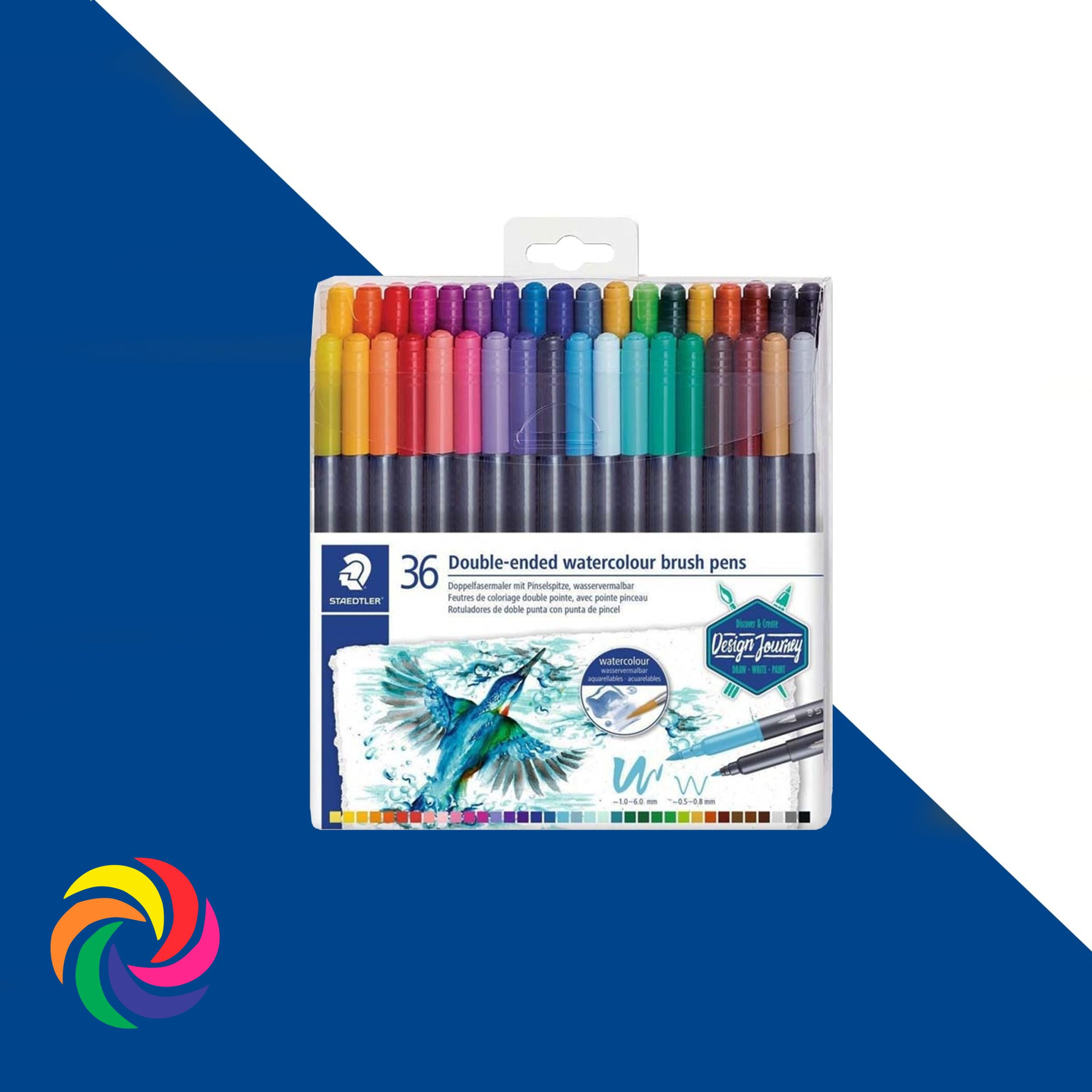 MARCADOR STAEDTLER DOBLE PUNTA WATERCOLOUR BRUSH PENS , ESTUCHE X36