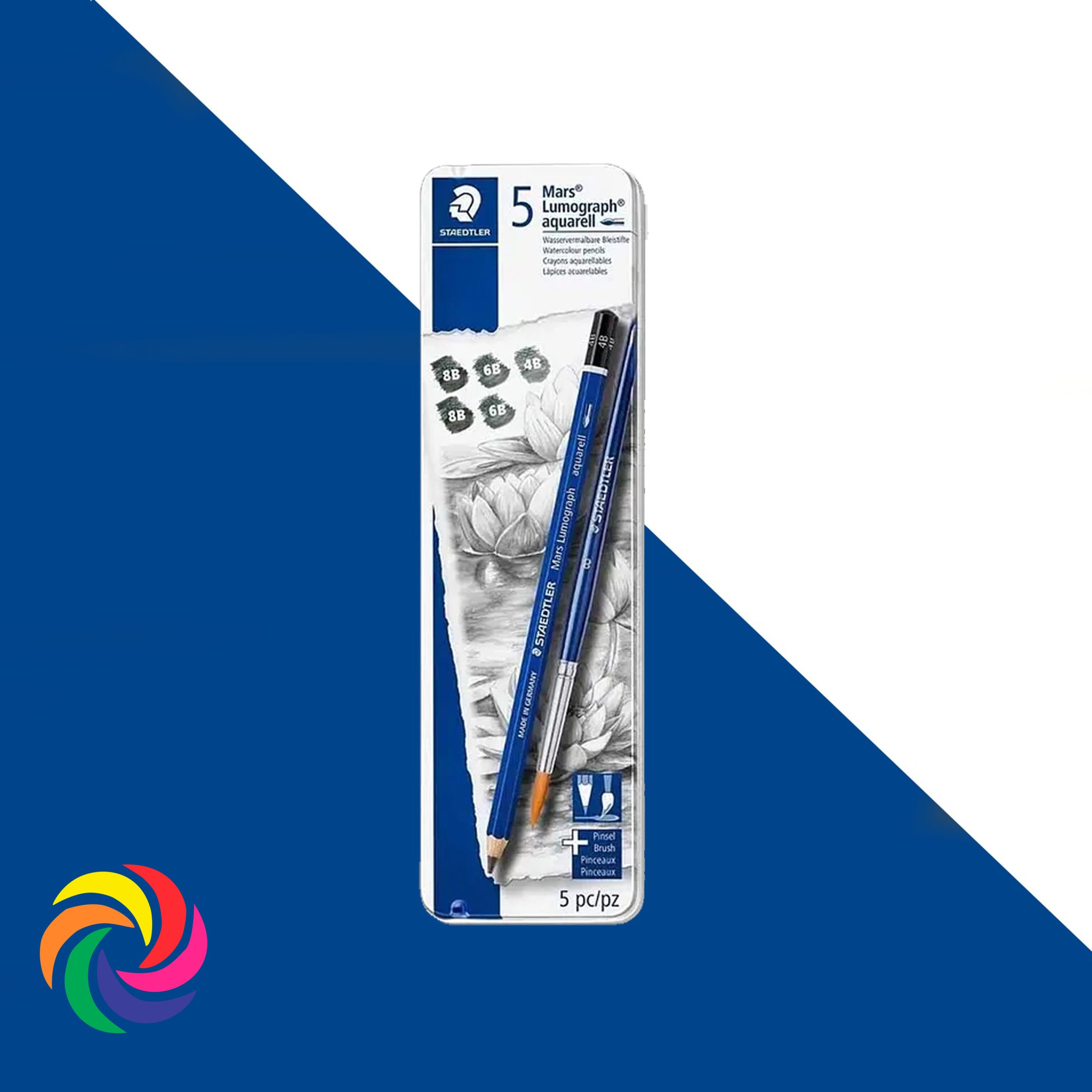 LAPICES STAEDTLER LUMOGRAPH ACUAREABLES - CAJA METÁLICA X 5