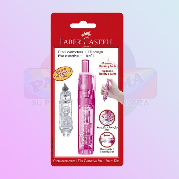 CINTA CORRECTORA RETRACTIL FABER CASTELL CON REPUESTO