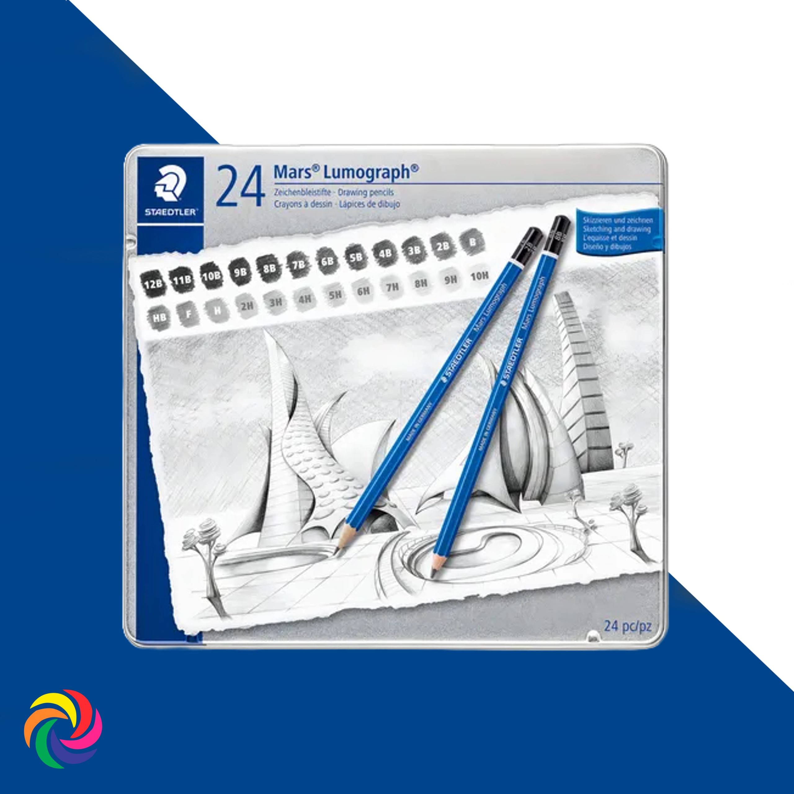 LÁPIZ STAEDTLER MARS LUMOGRAPH X 24 UNIDADES CAJA METÁLICA