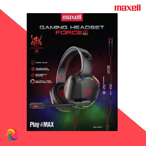 AUDIFONOS DIADEMA GAMING MAXELL FORCE9 HEADSET
