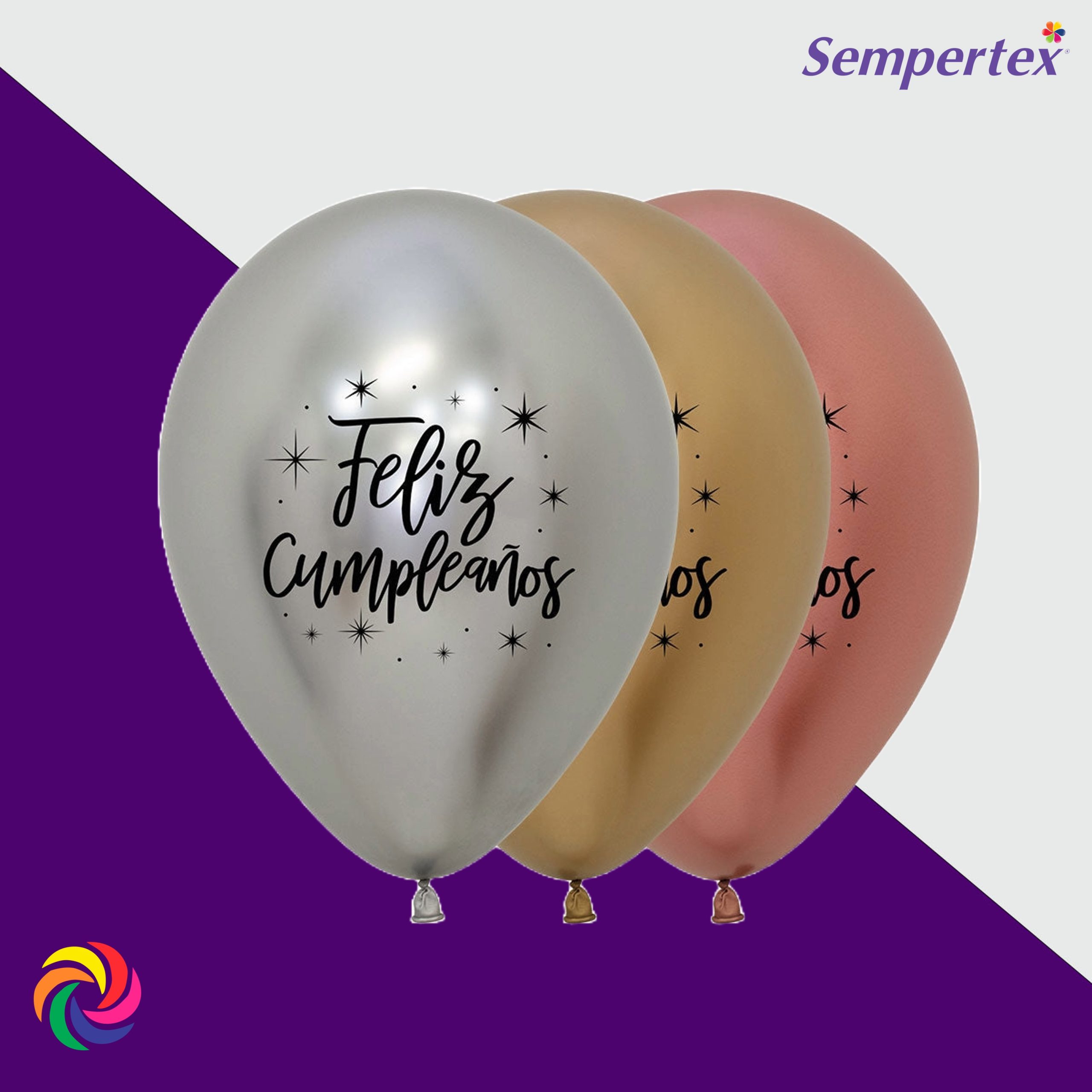 GLOBO R-5 SEMPERTEXFELIZ CUMPLEAÑOS RADIANTE REFLEX X 50 UND