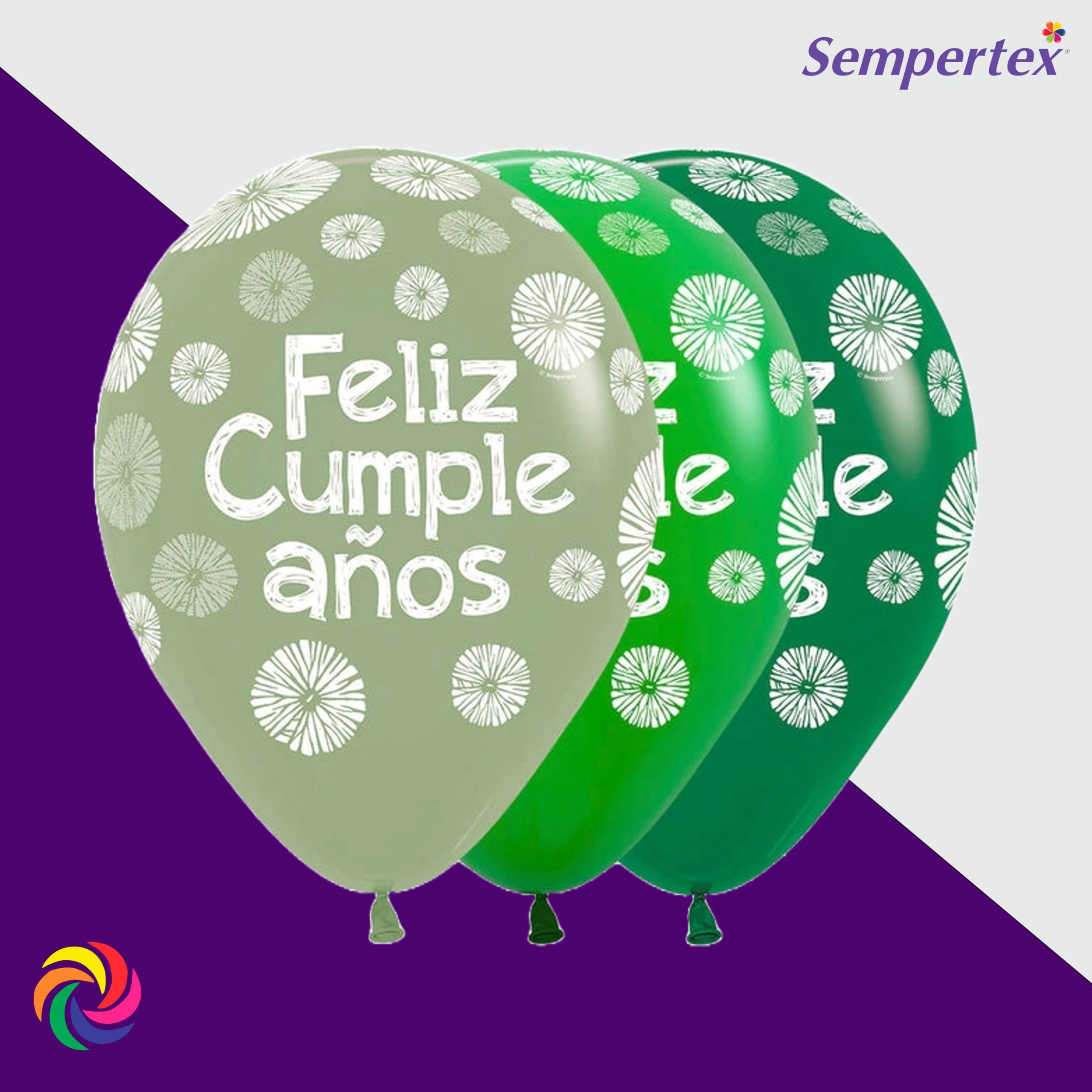 GLOBO R-12 SEMPERTEX INFINITY  FELIZ CUMPLEAÑOS CITRUS  SURTIDO X50