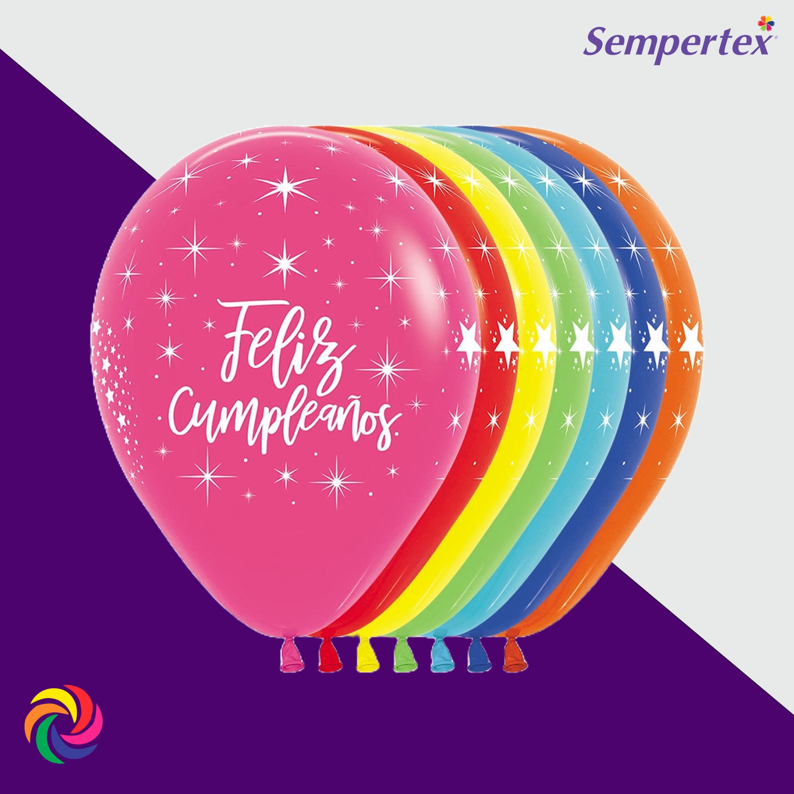 GLOBO R-12 SEMPERTEX INFINITY FASHION FELIZ CUMPLEAÑOS RADIANTE X 50 UND