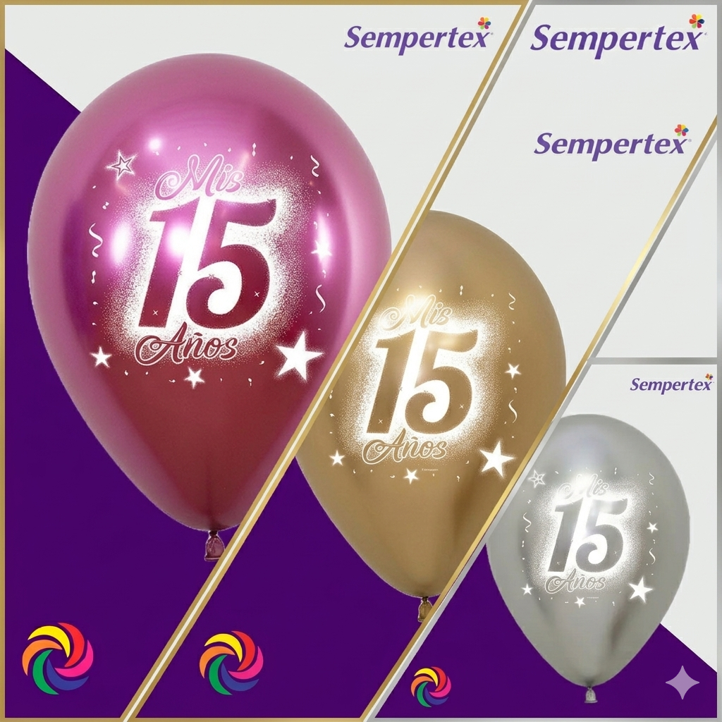 GLOBO R-12 SEMPERTEX IMPRESO REFLEX MIS 15 AÑOS